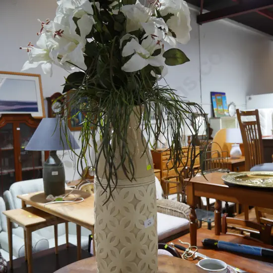 Vase and imitation flowers