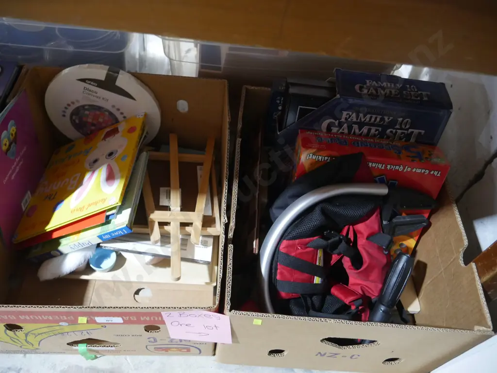 Two boxes of games, books etc Image 1++