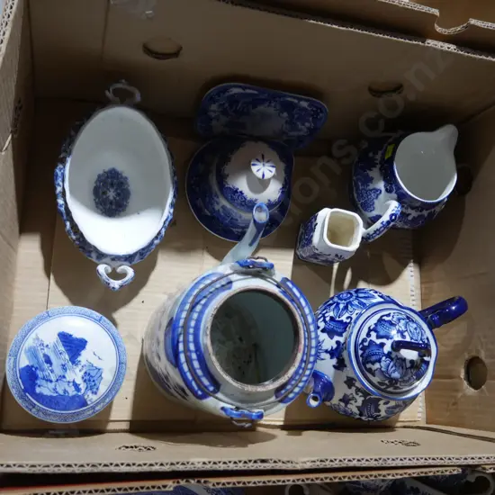 Blue and white china etc
