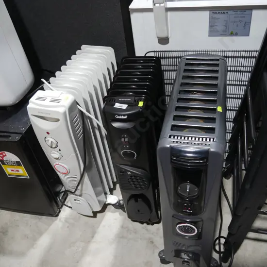 Three oil heaters