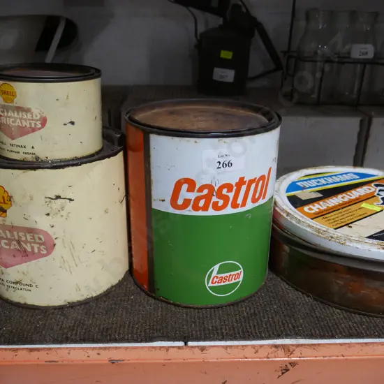 Shell, Castrol tins etc
