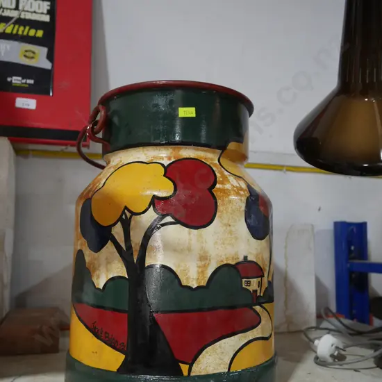 Painted milk can