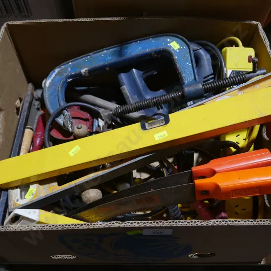 Box of assorted tools