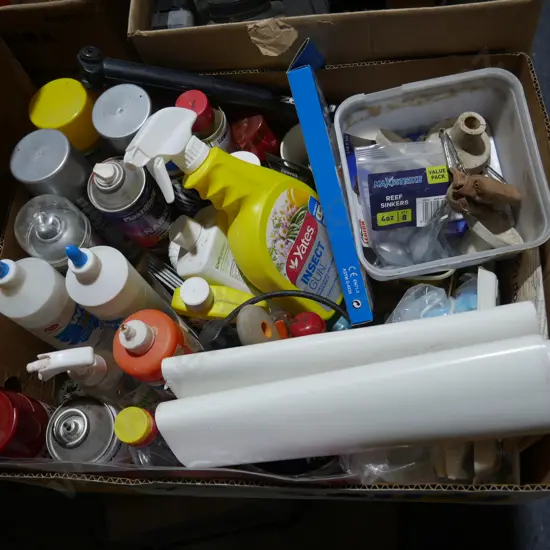 Spray paints, garden liquids etc