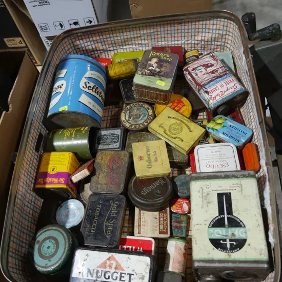 Assorted old tins