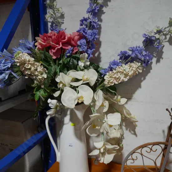 Artificial flowers in vase