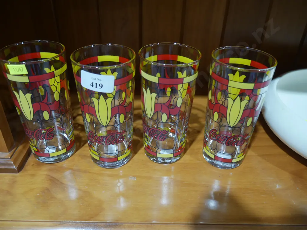 Set of 4 Coca-Cola glasses Image 1++
