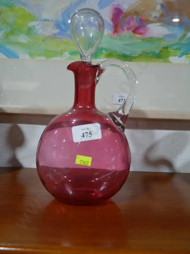 Cranberry glass jug Image 1++