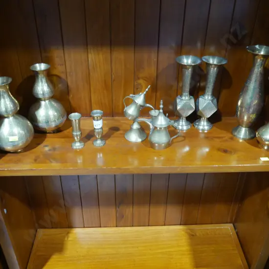Brass vases and jugs
