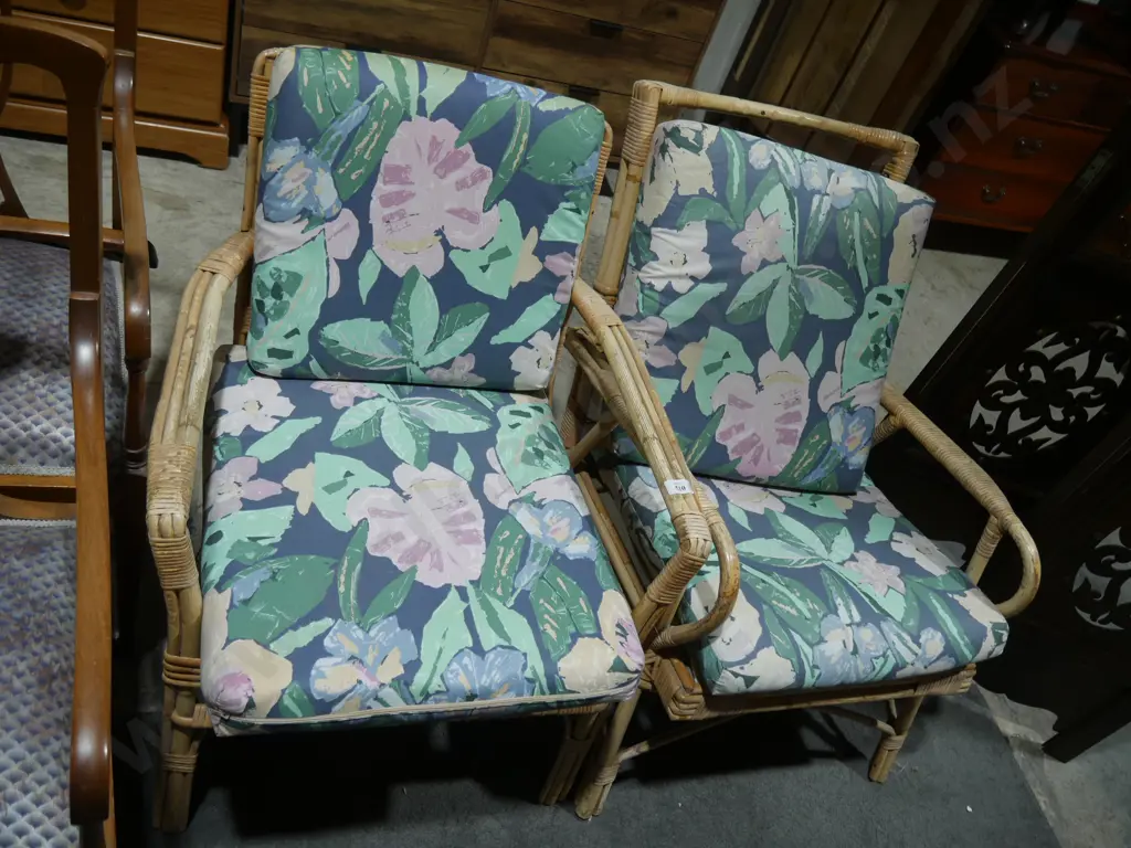 Two cane armchairs Image 1++