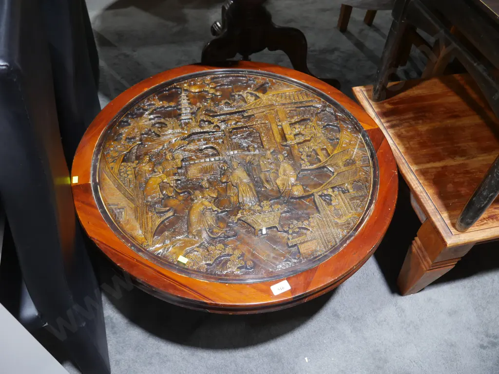 Carved coffee table Image 1++