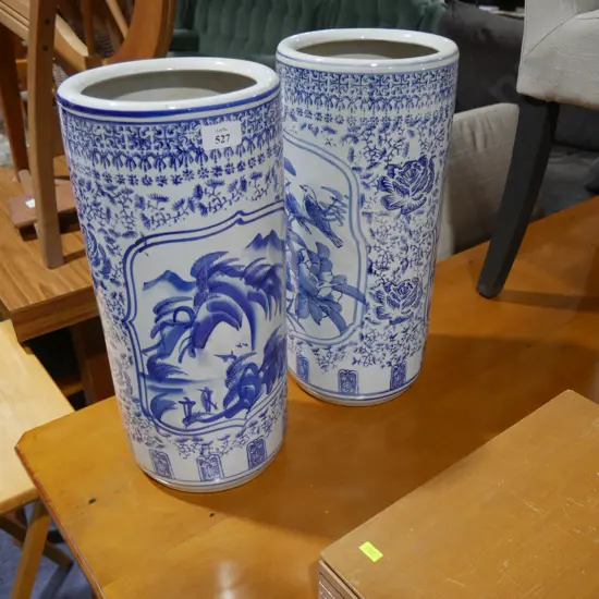 Two oriental umbrella stands