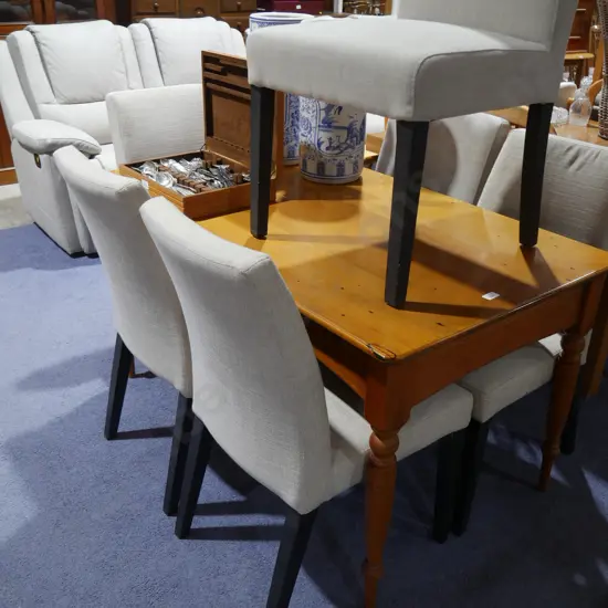 Solid wood dining table and 6 chairs