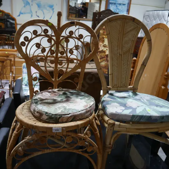 2 cane chairs