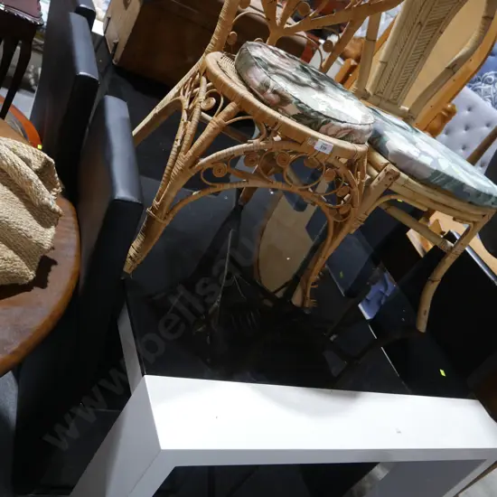 Glass top dining table and 6 chairs