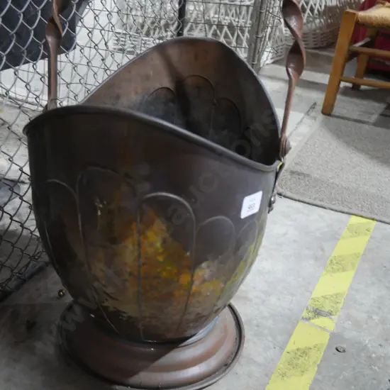 Copper coal scuttle