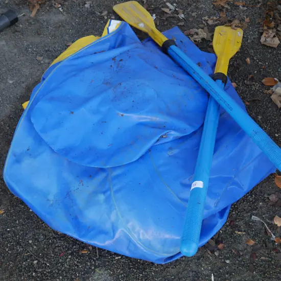 Inflatable boat and oars