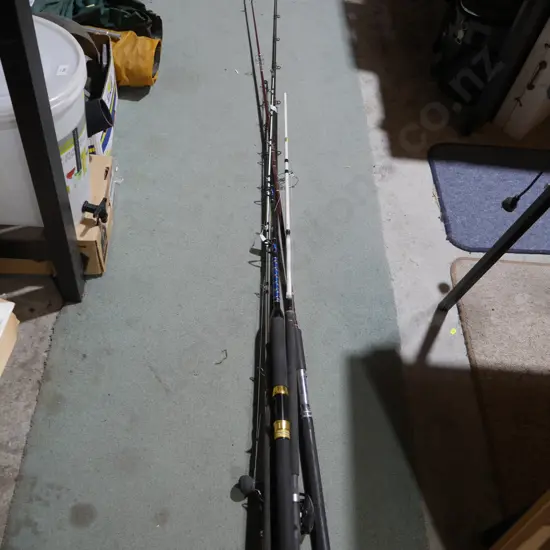 Assorted fishing rods