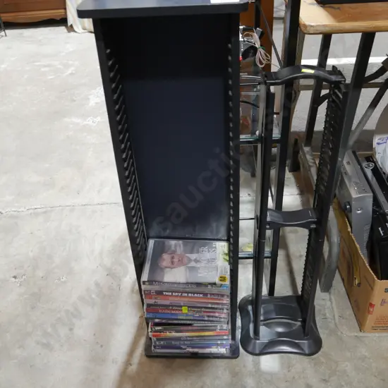 DVD tower and DVDs, and CD tower