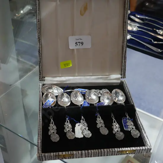 Set of silver coffee spoons