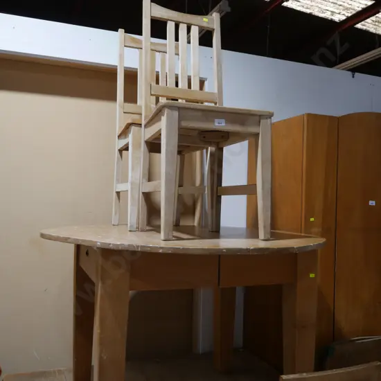 Dining table and four chairs