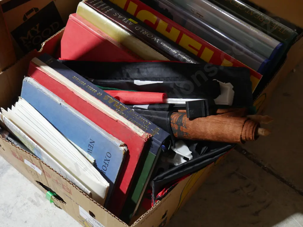 Box of books etc Image 1++