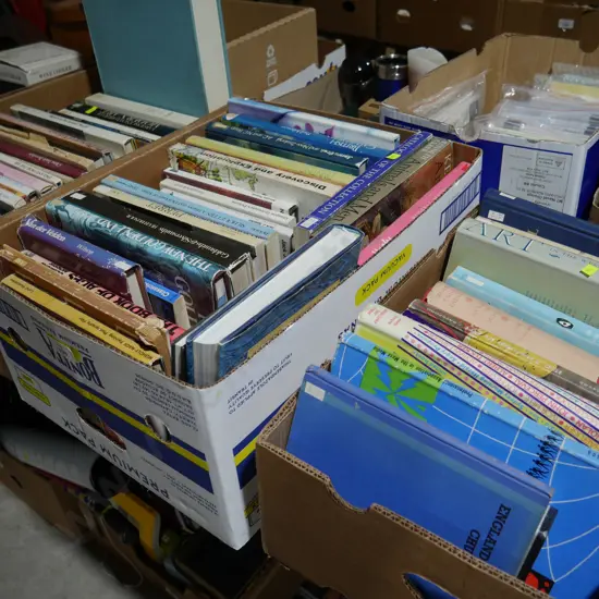 3 boxes of books