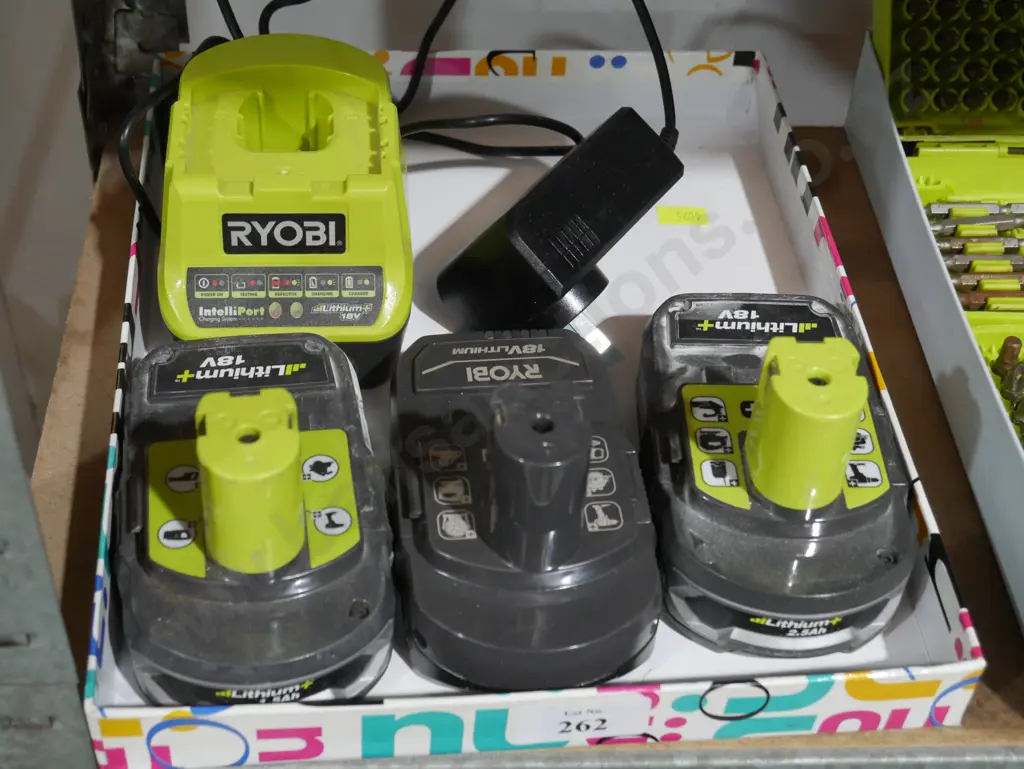 Ryobi batteries and charger Image 1++