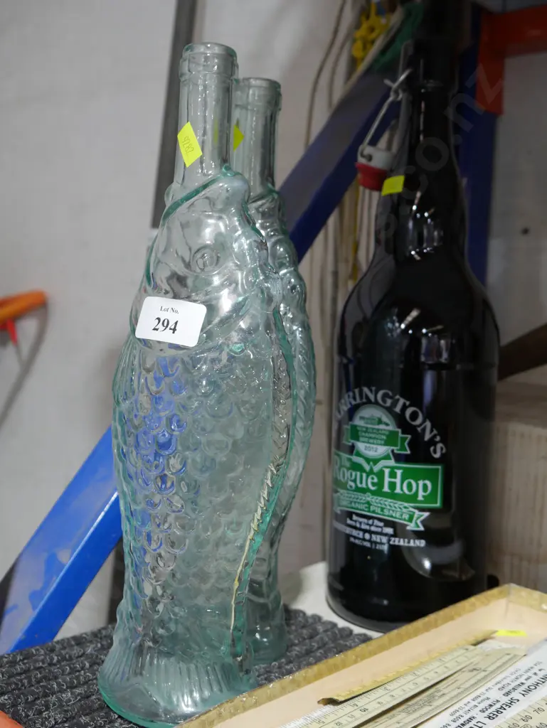 Harrington's bottle and glass fish bottles Image 1++