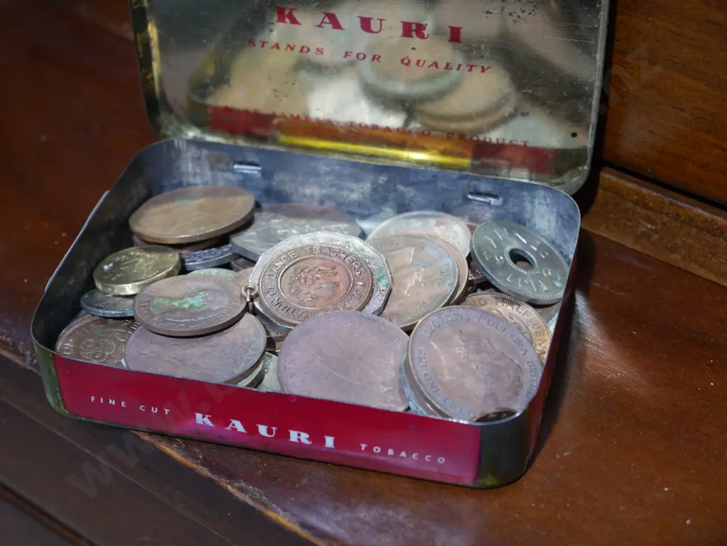 Tin of old coins Image 1++