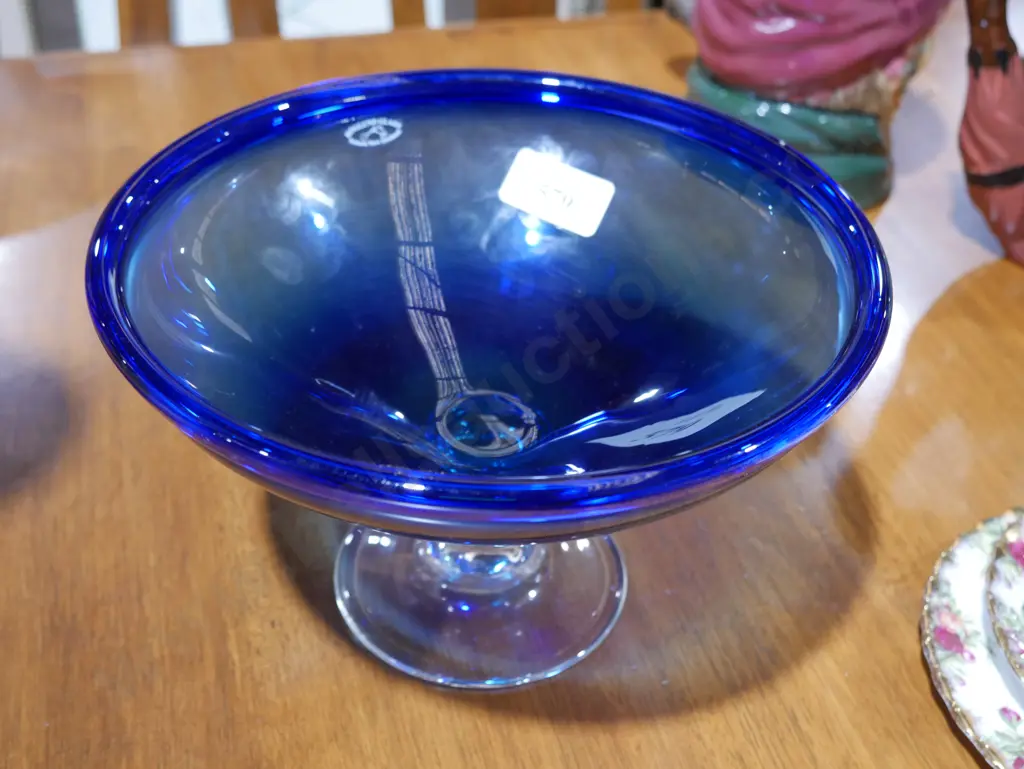 Hogland art glass cobalt blue bowl Image 1++
