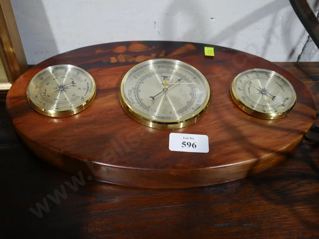 Wood framed barometer Image 1++