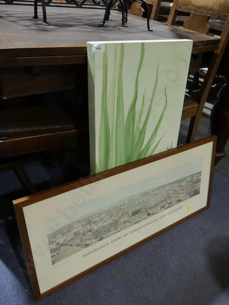 Framed vintage Christchurch print and another Image 1++