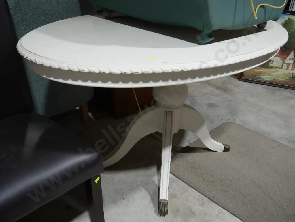 White painted rope edge dining table Image 1++