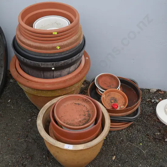 Assorted plant pots