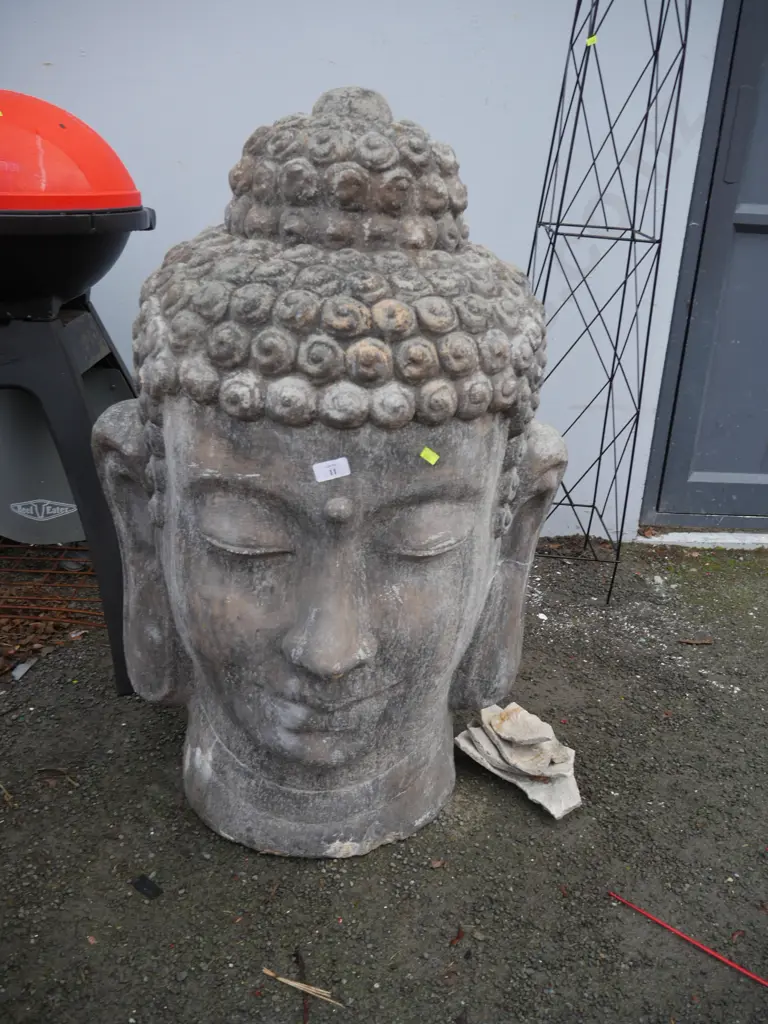 Large Buddha head garden ornament A/F Image 1++