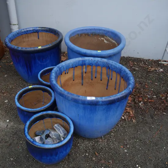 Blue plant pots