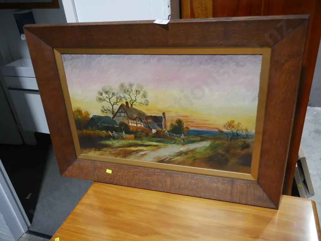 Cottage scene oil painting Image 1++