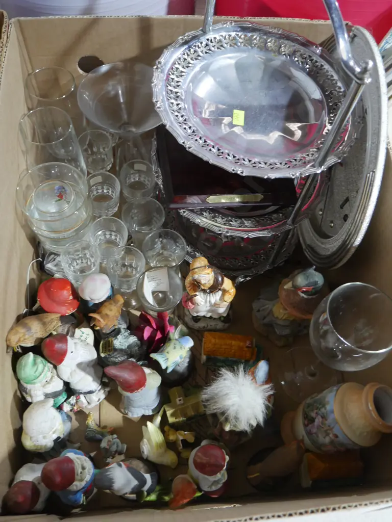 4 boxes of china, ornaments, glassware etc Image 1++