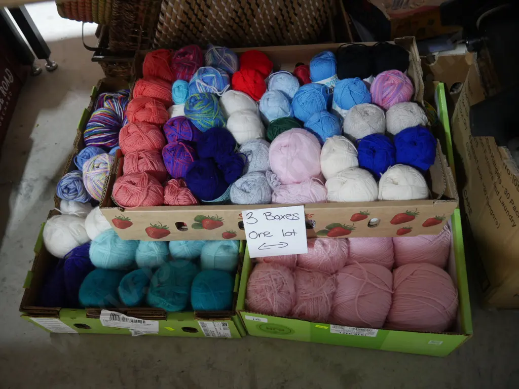 3 boxes of wool yarn Image 1++