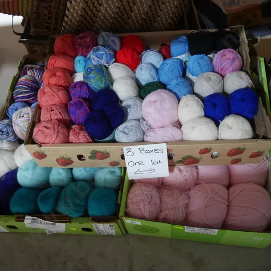 3 boxes of wool yarn
