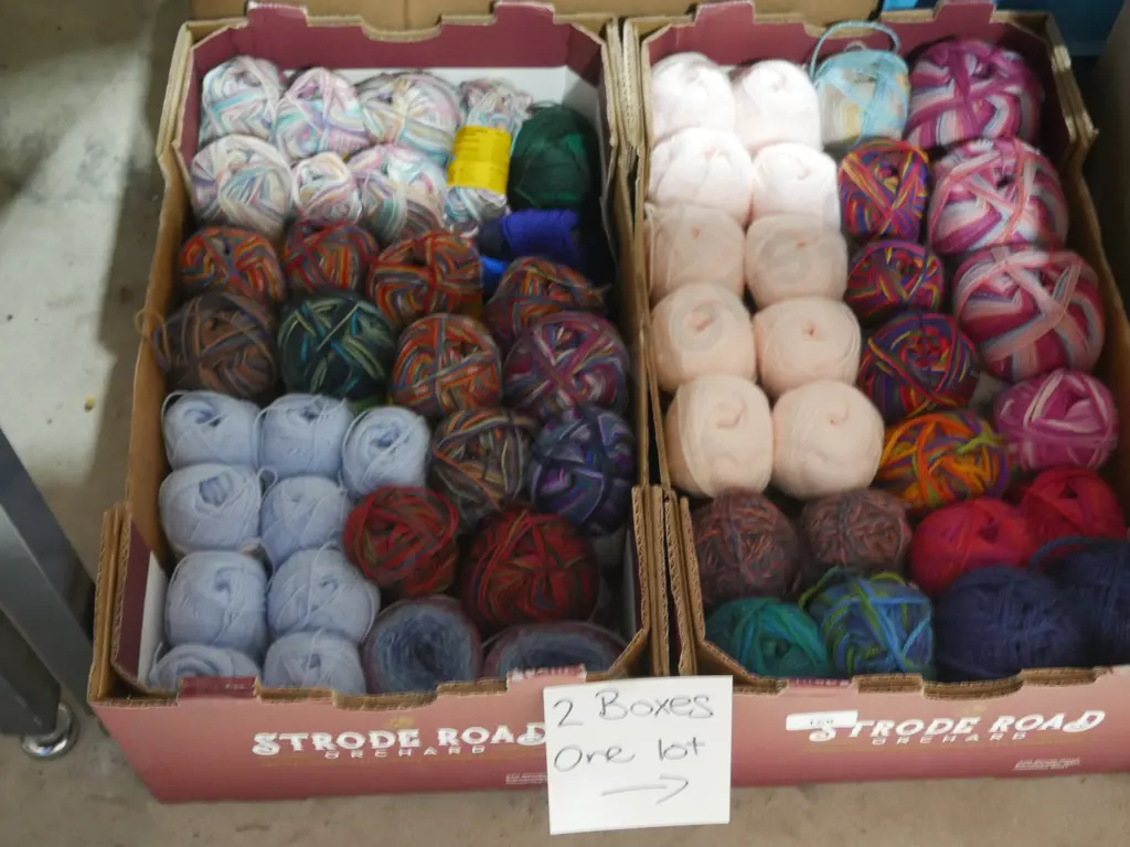 Two boxes of knitting wool Image 1++