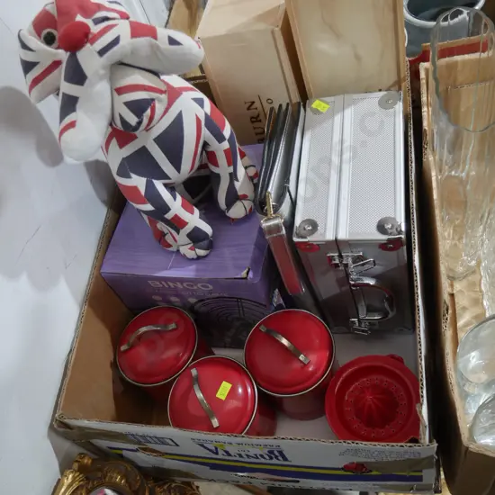 Kitchen containers, doorstop etc
