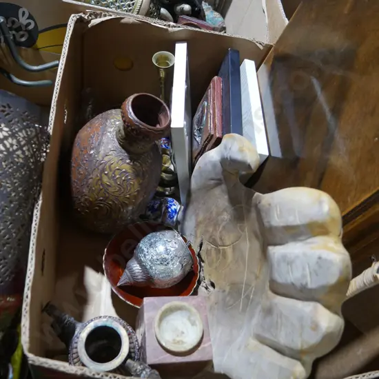 Art, wooden hand etc
