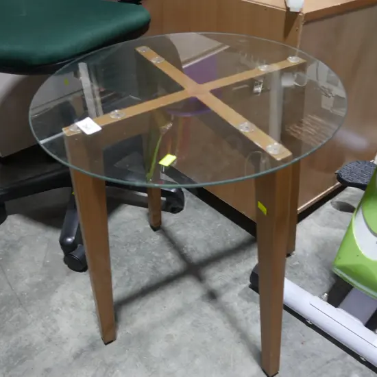 Glass top side table