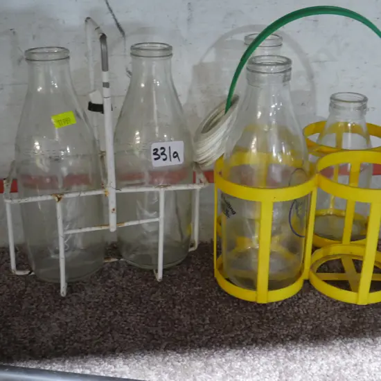 Milk bottle carriers & bottles