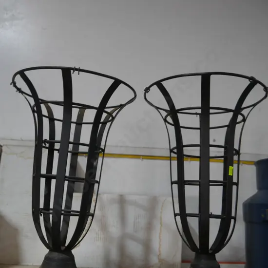 Two metal vases