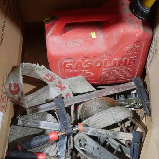 Strops, petrol container etc