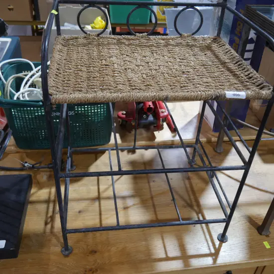 Wicker top side table
