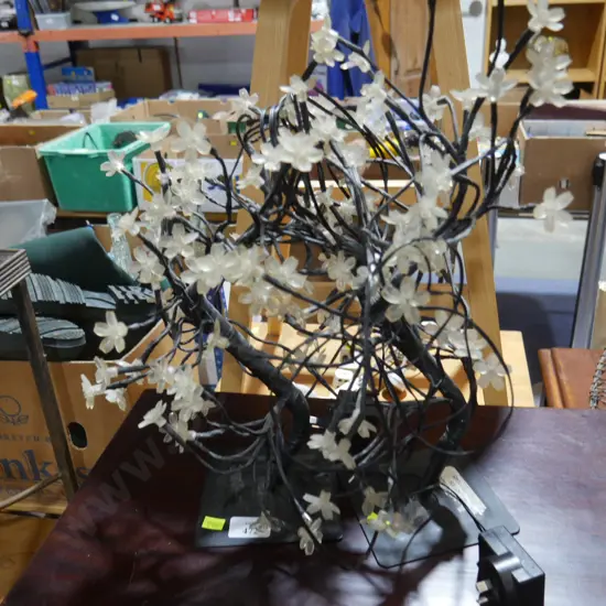 2 cherry blossom tree lamps